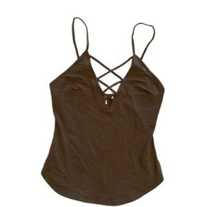 Express- Olive Green Crisscross Cami